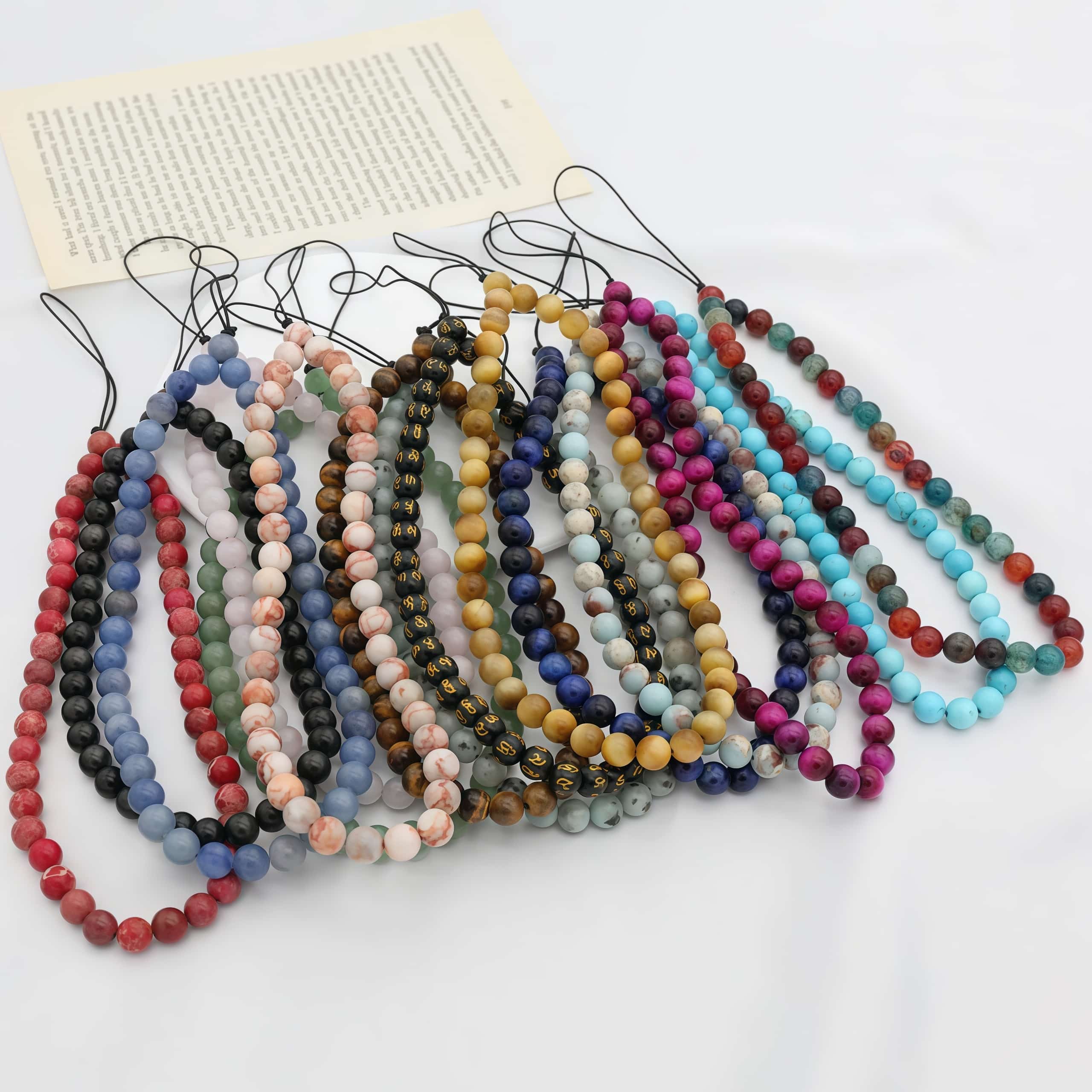 6MM Beaded Phone Chain New Anti Lost Phone Strap 32cm