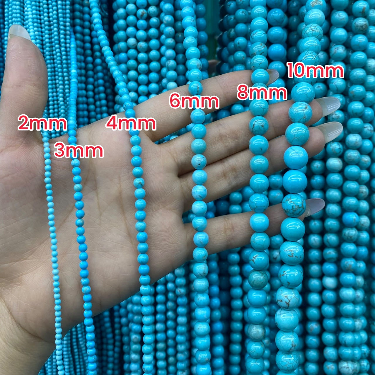 Round Blue Turquoise Beads
