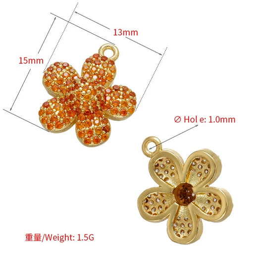 1PCS Gold-Colored Petal Earrings Charms DIY Pendant