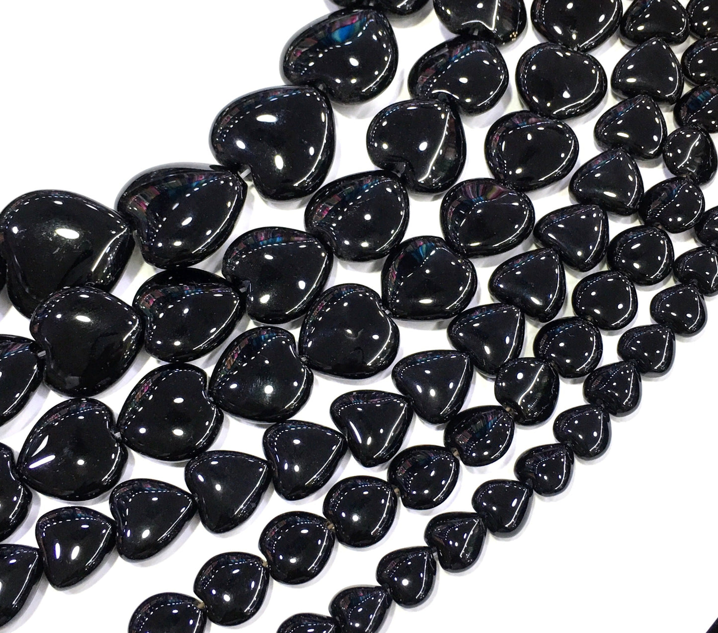 Heart Shape Black Onyx Beads