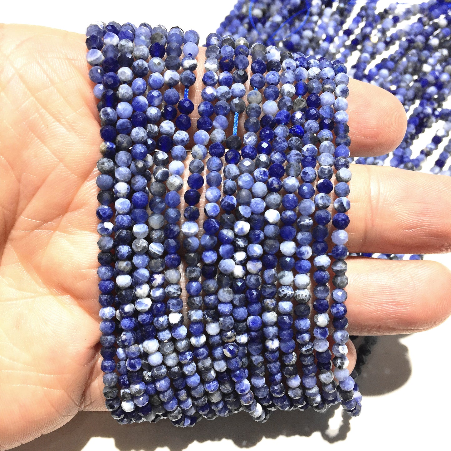 Natural Blue Sodalite Small Size Loose Beads