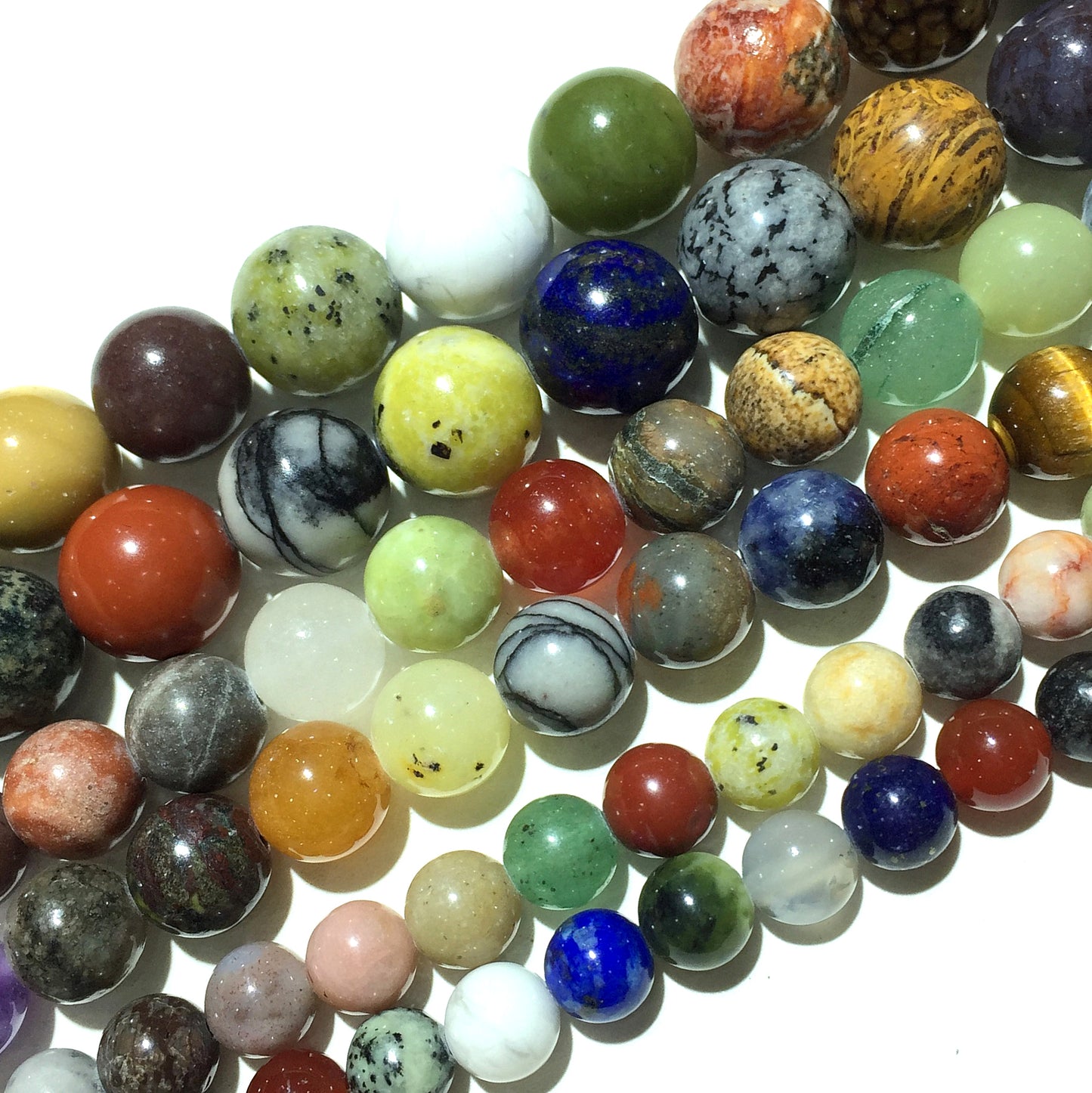 Natural Multi Color Jasper Eye Round Loose Bead