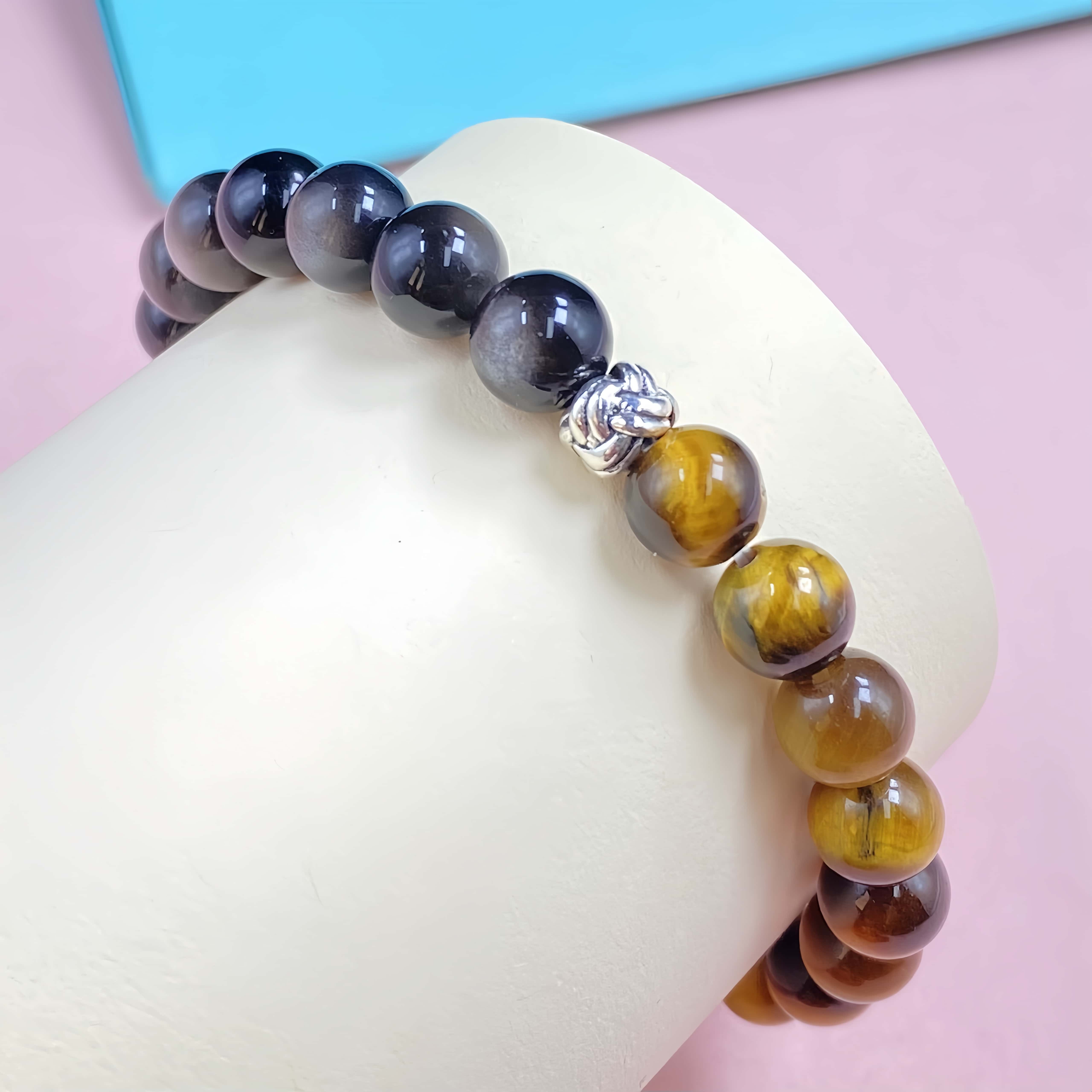 Double Smoky Quartz Crystal Bracelet for Strenght and Power