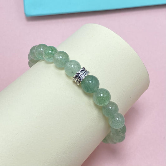 Natural Green Strawberry Quartz to Improve Body and Health Crystal Bracelet