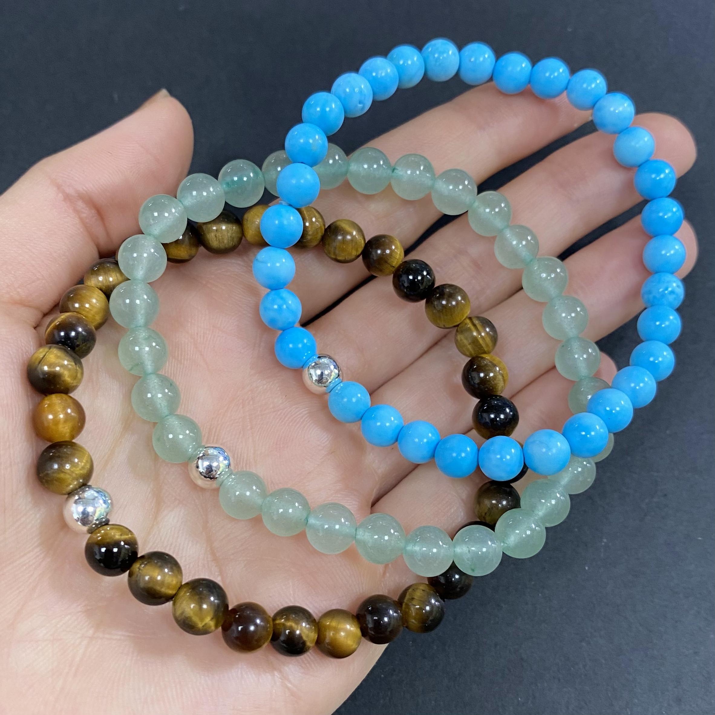 Tripe Strand Green Aventurine to Improve Body and Health Crystal Bracelet