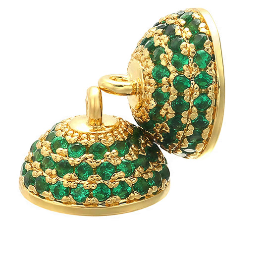 1PCS Handmade Brass Cubic Zirconia Round Connector