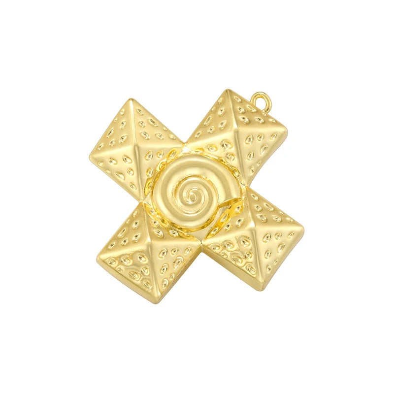 1Pcs Cross Pendants Brass Cubic Zirconia Cross Charms Necklaces