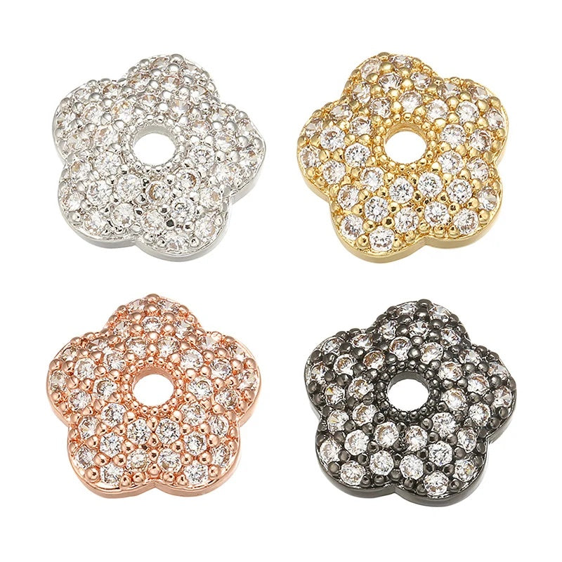 1PCS Brass Cubic Zirconia Exquisite Bead Cap