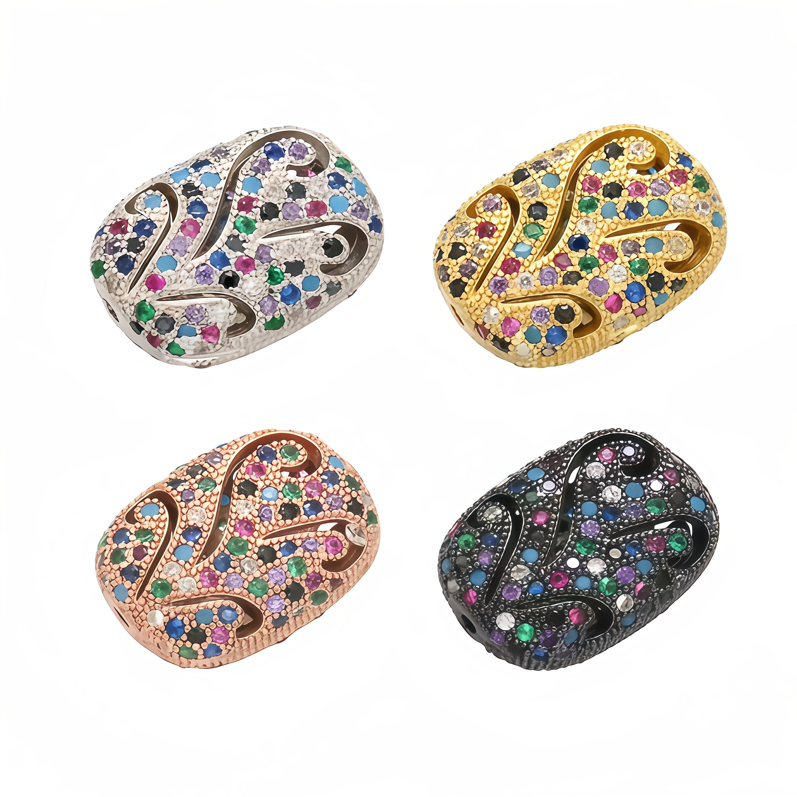 1PCS Rectangular Hollow Candy Crystal Spacer Beads