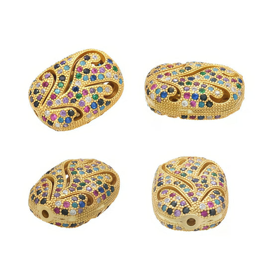 1PCS Rectangular Hollow Candy Crystal Spacer Beads