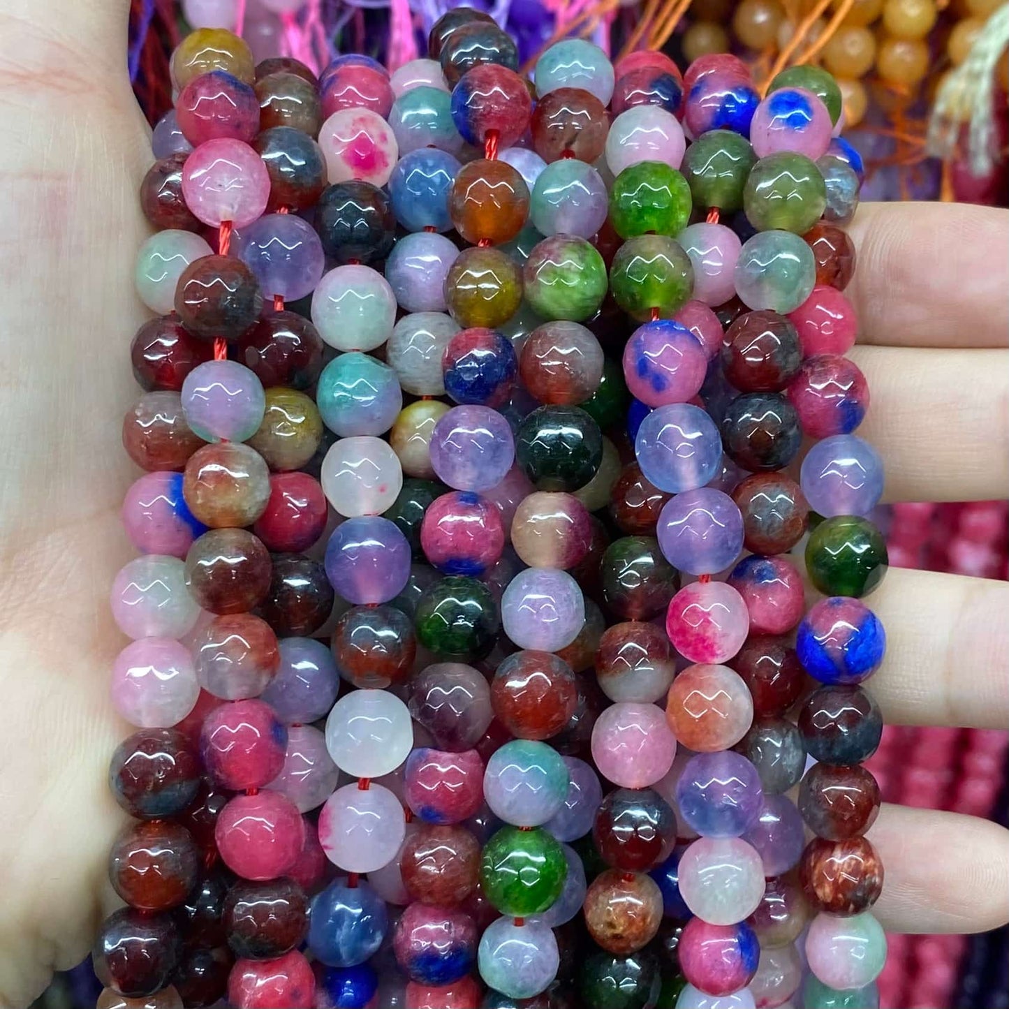 Color Jade Beads Round Smooth/Faceted Beads 6mm/8mm/10mm