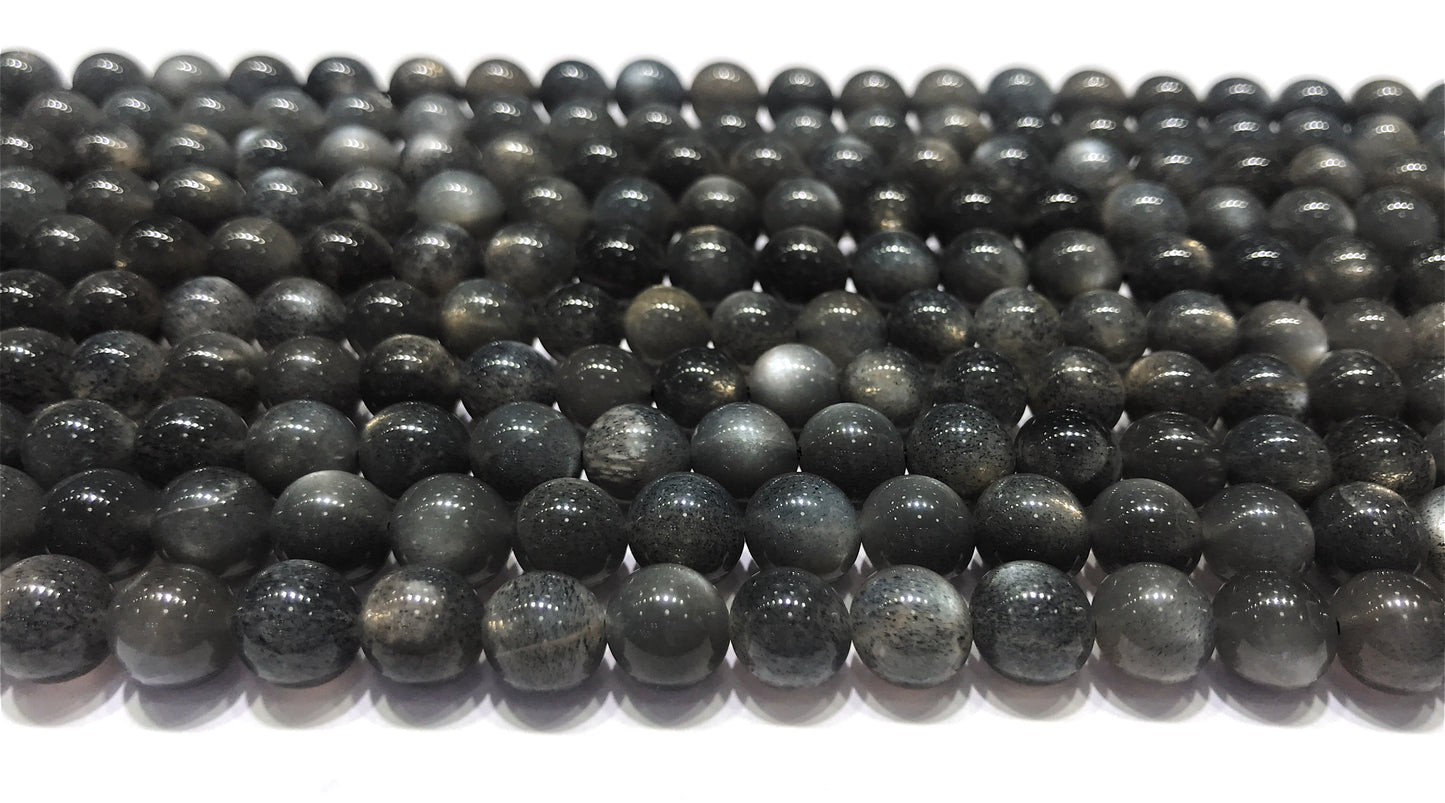 Natural Gray Moonstone Round Beads