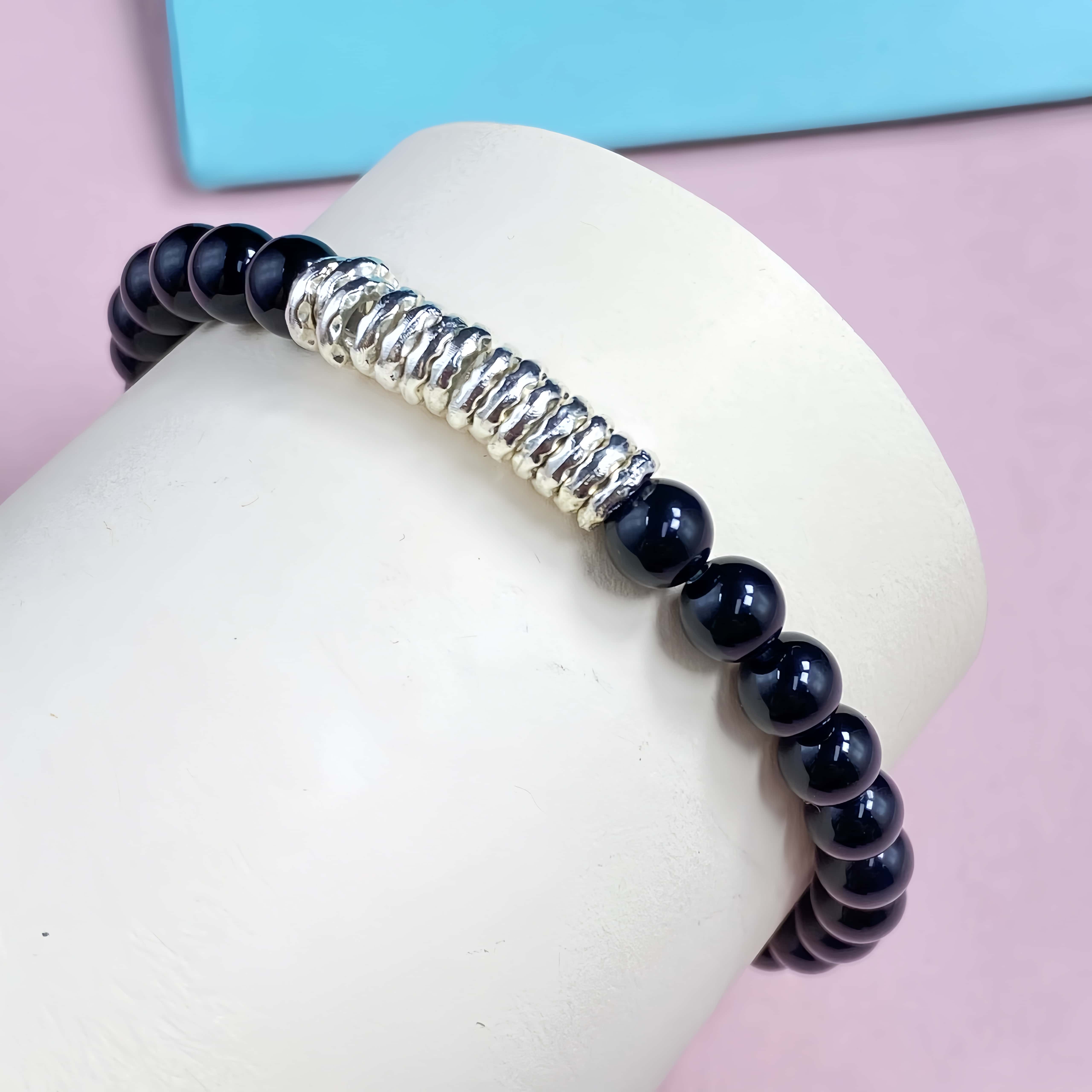 Solid Onyx for Protection and Apotropaic Crystal Bracelet