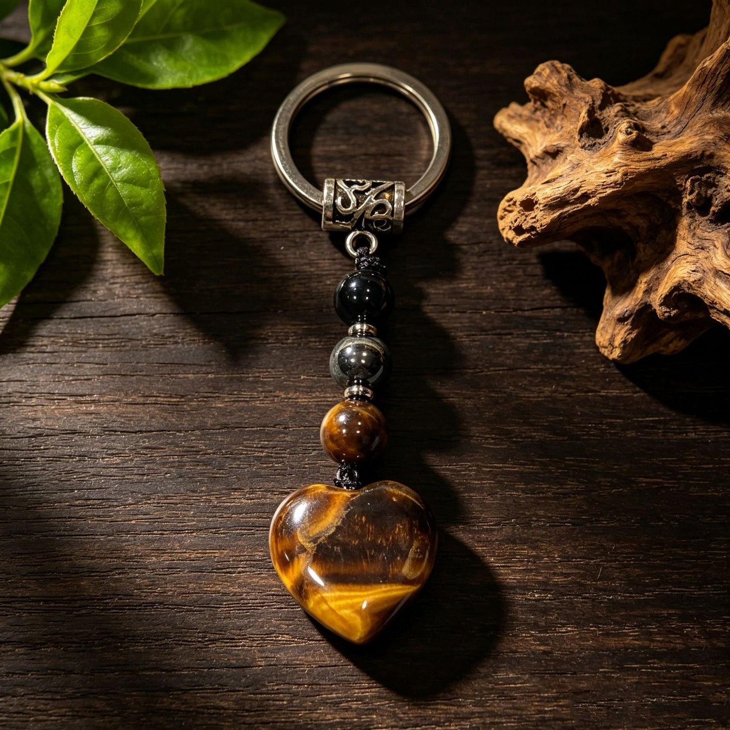 Healing Crystal Heart Shape Keychains Set