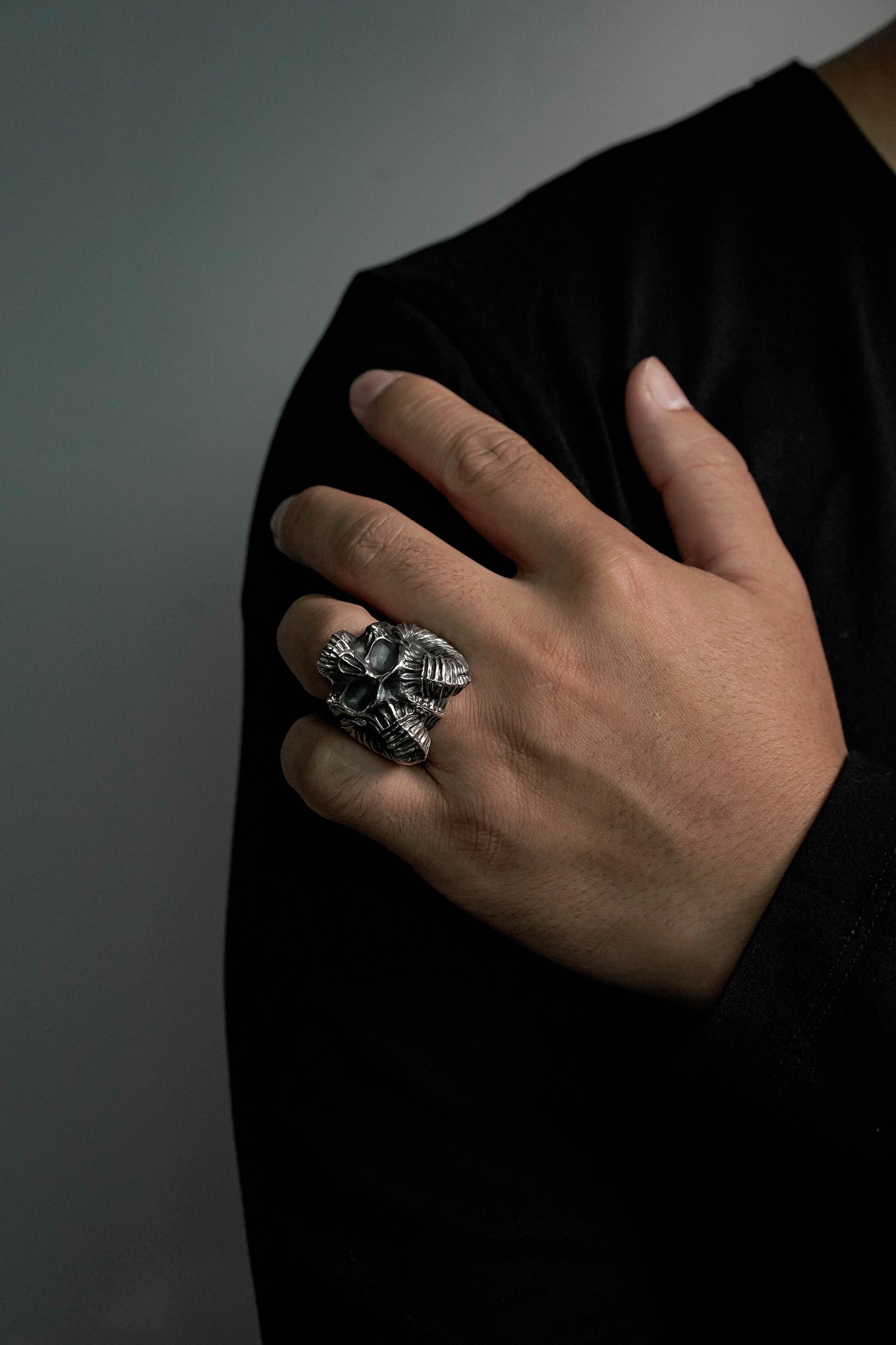 Retro Sheep Head Skull Silver Rings