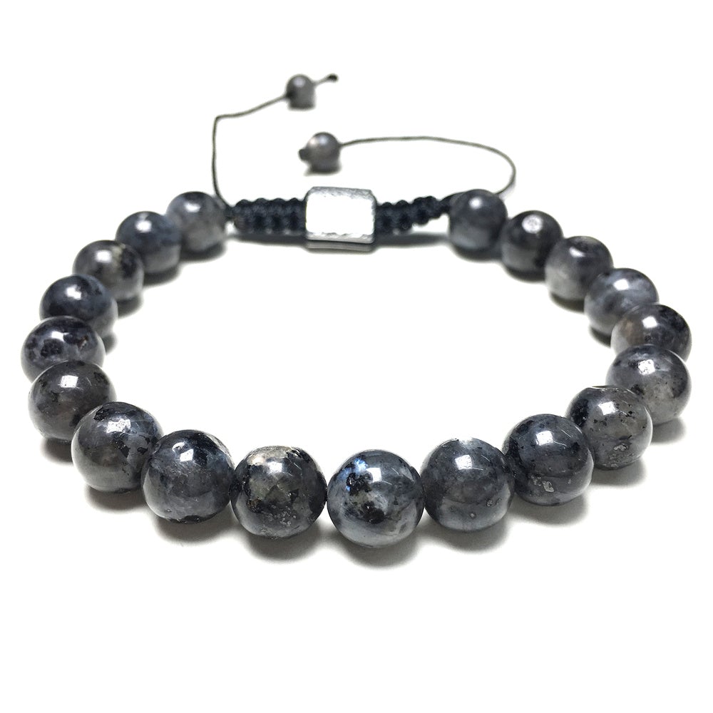 Labradorite Gemstone Beads Bracelet Handmade Round Beaded Bracelet