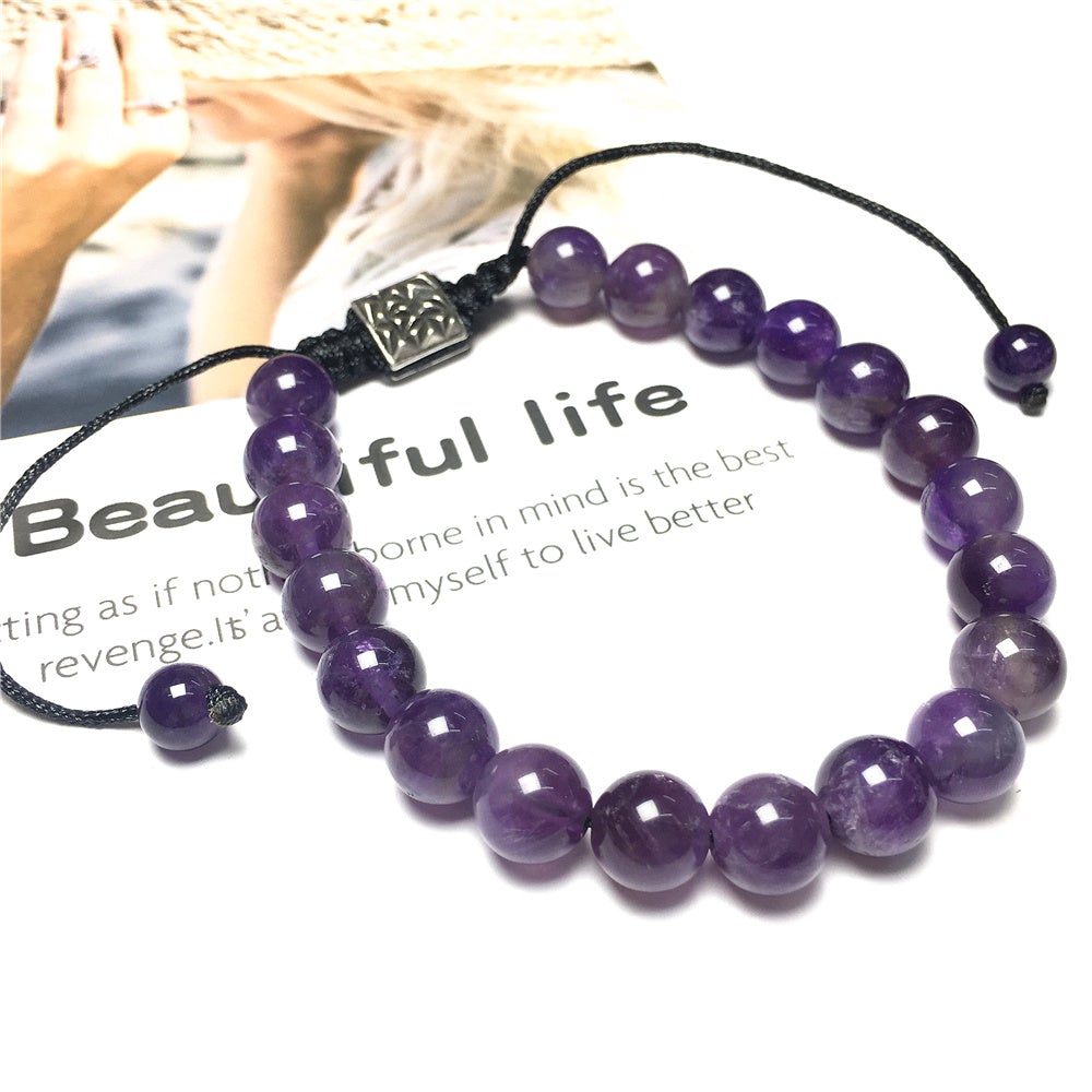 Amethyst Natural Gemstone Balance Energy Handmade Bracelet
