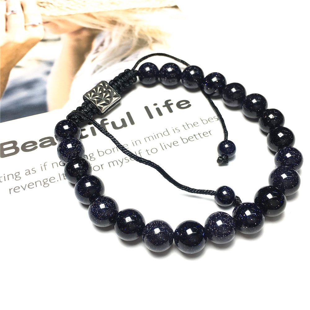Blue Sandstone Natural Gemstone Balance Energy Handmade Bracelet