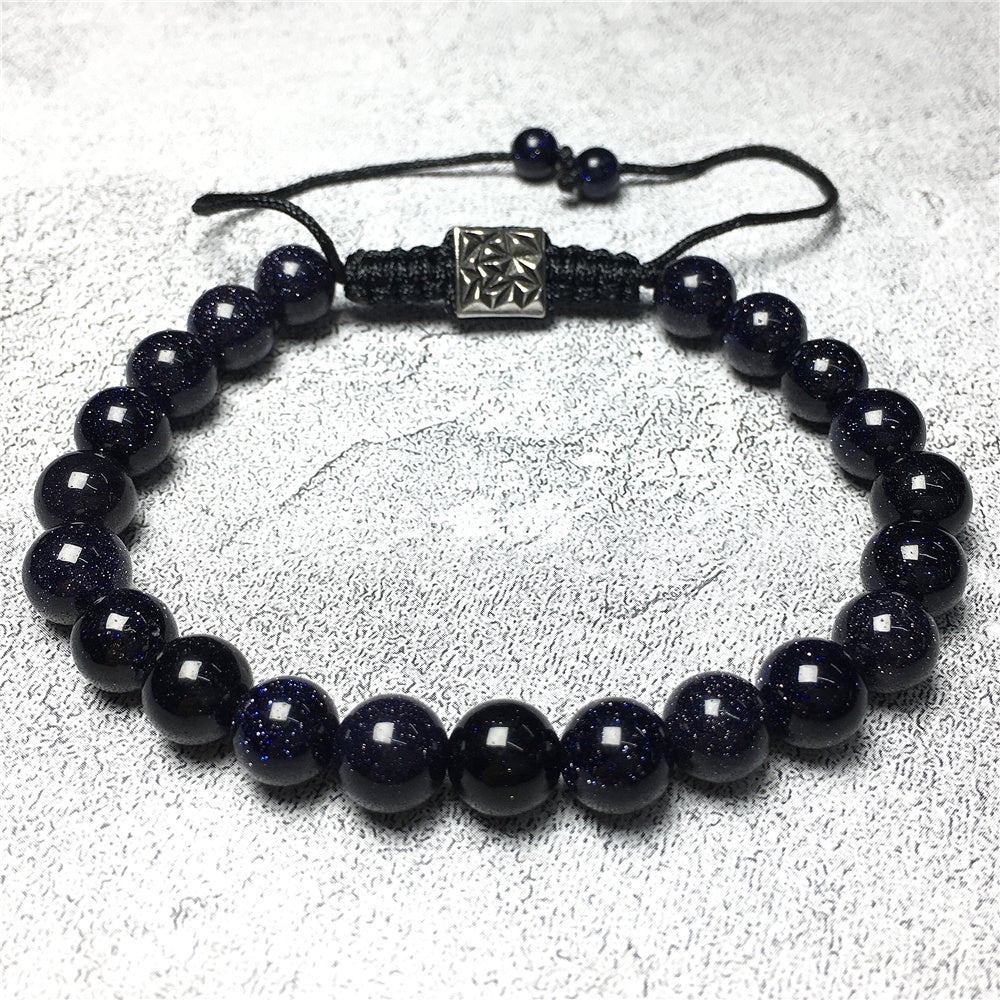 Blue Sandstone Natural Gemstone Balance Energy Handmade Bracelet