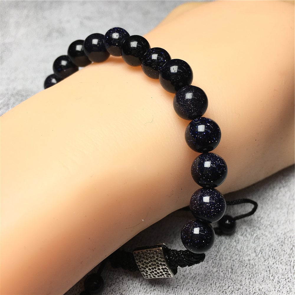 Blue Sandstone Natural Gemstone Balance Energy Handmade Bracelet