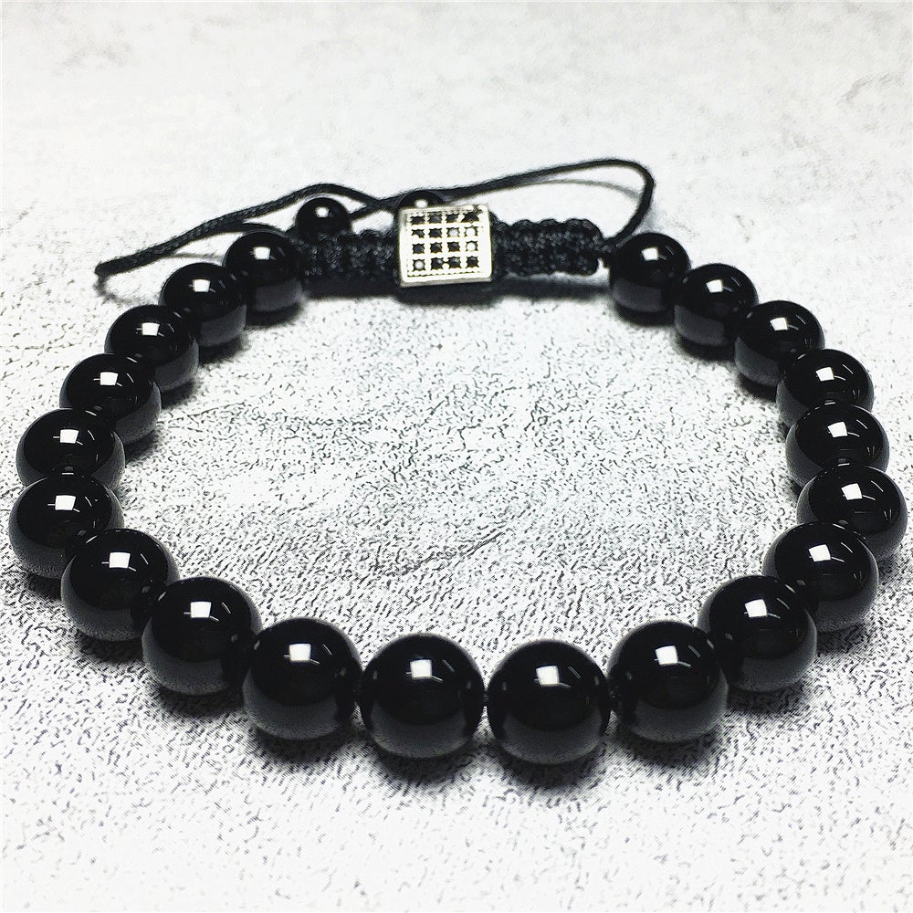 Natural Gemstone Adjustable Braid Rope Bangles Healing stone Beads Bracelets