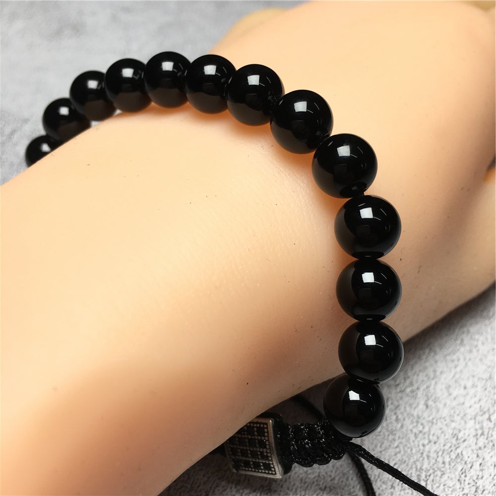 Natural Gemstone Adjustable Braid Rope Bangles Healing stone Beads Bracelets