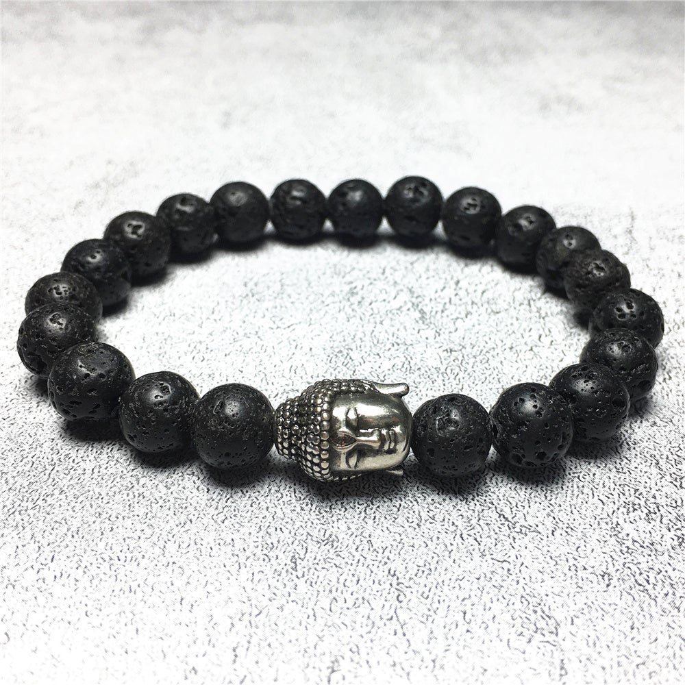 Lava Beaded Bracelets for Men Women Power Gemstone Unisex Adjustable Bracelets