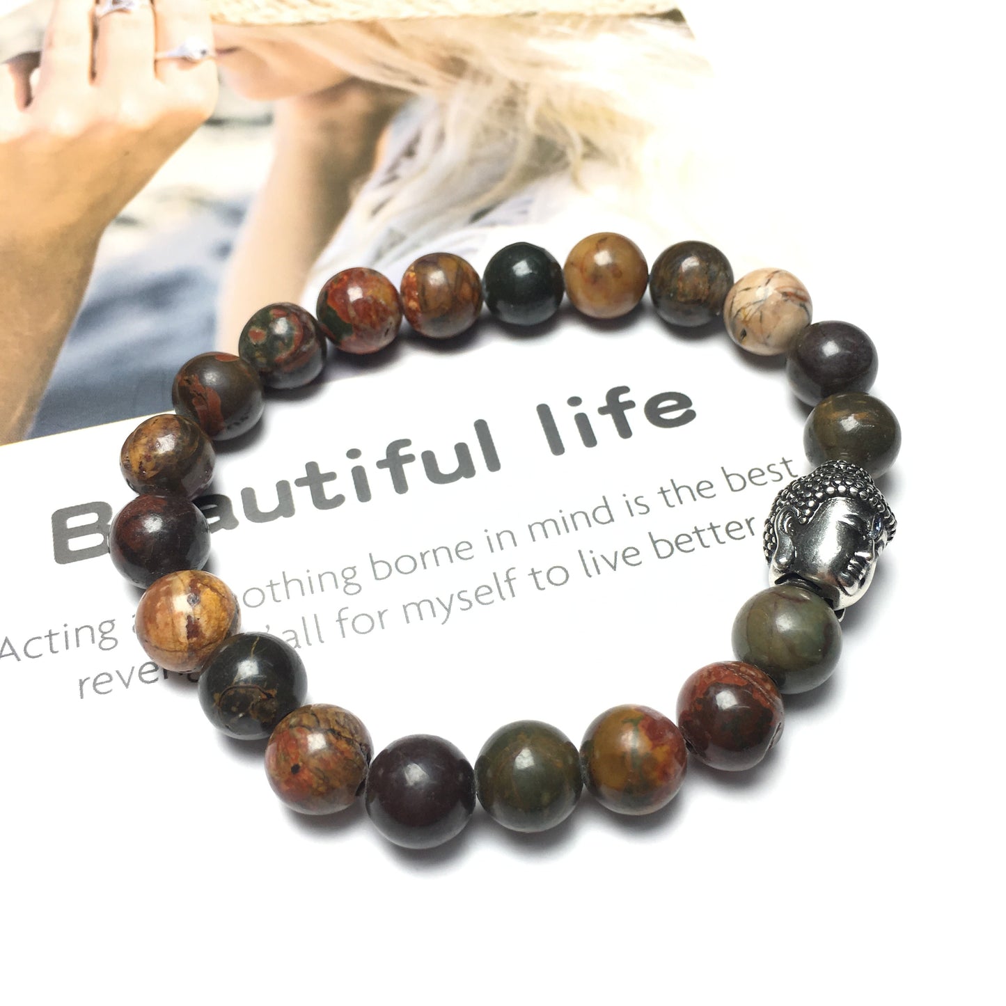 Picasso Beaded Bracelets for Men Women Power Gemstone Unisex Adjustable Bracelets
