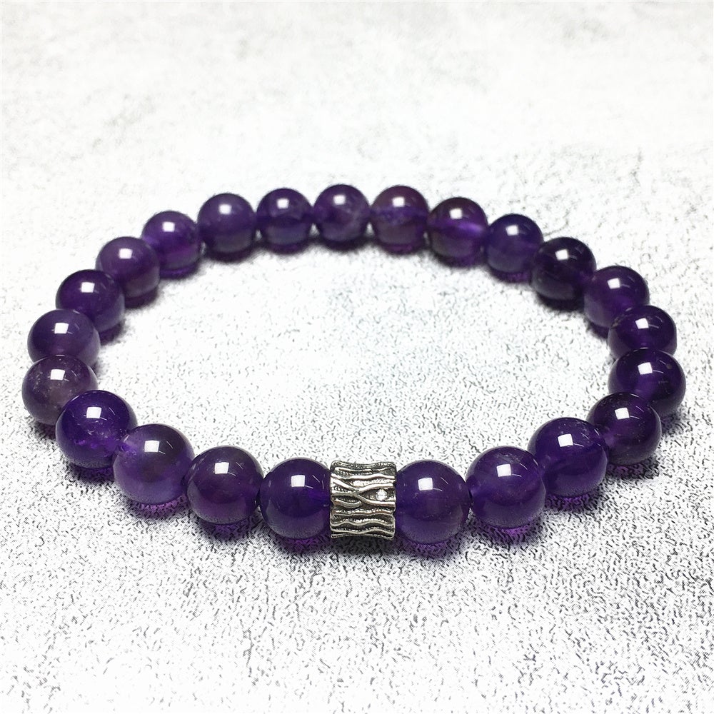 Amethyst Gemstone Beaded Adjustable Handmade Bracelet