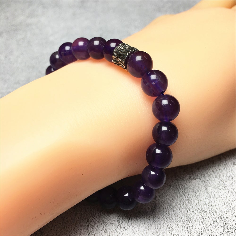 Amethyst Gemstone Beaded Adjustable Handmade Bracelet