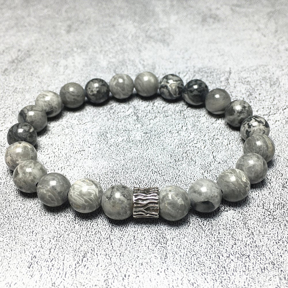 Map Stone Beaded Adjustable Handmade Gemstone Bracelet
