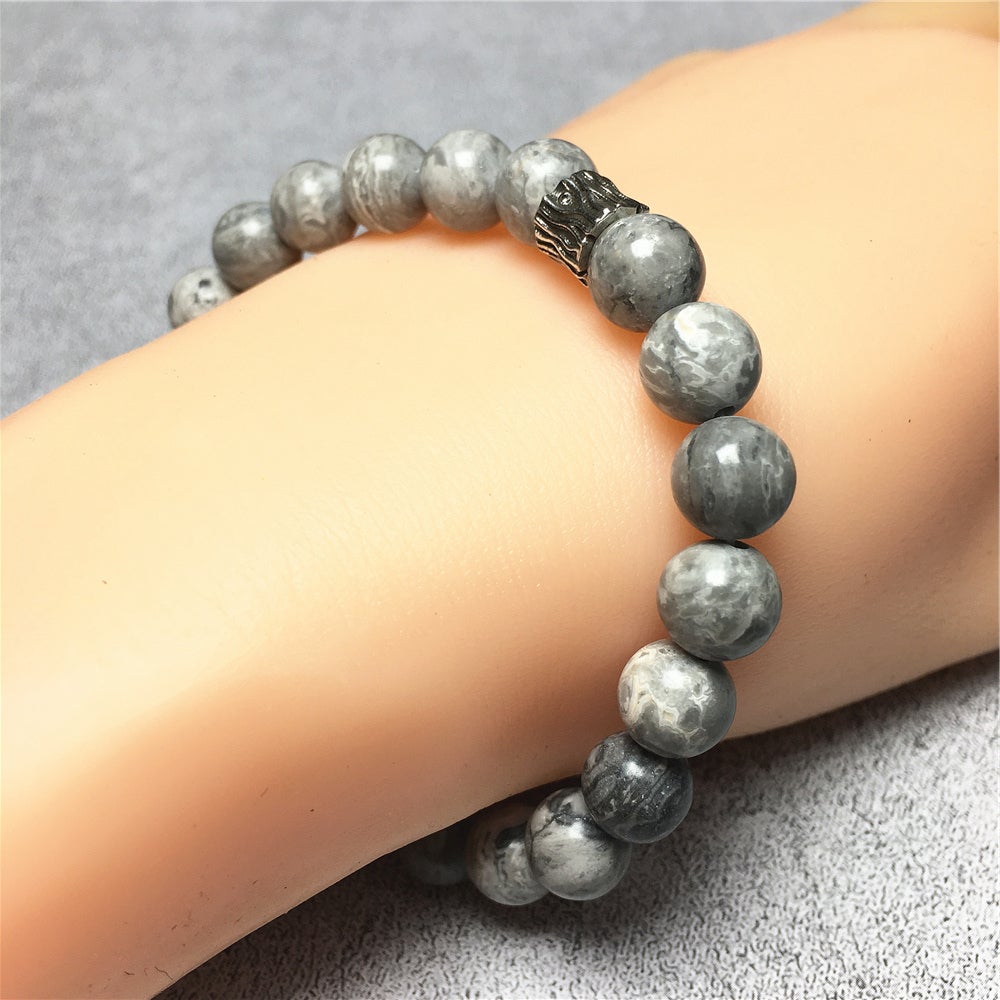 Map Stone Beaded Adjustable Handmade Gemstone Bracelet
