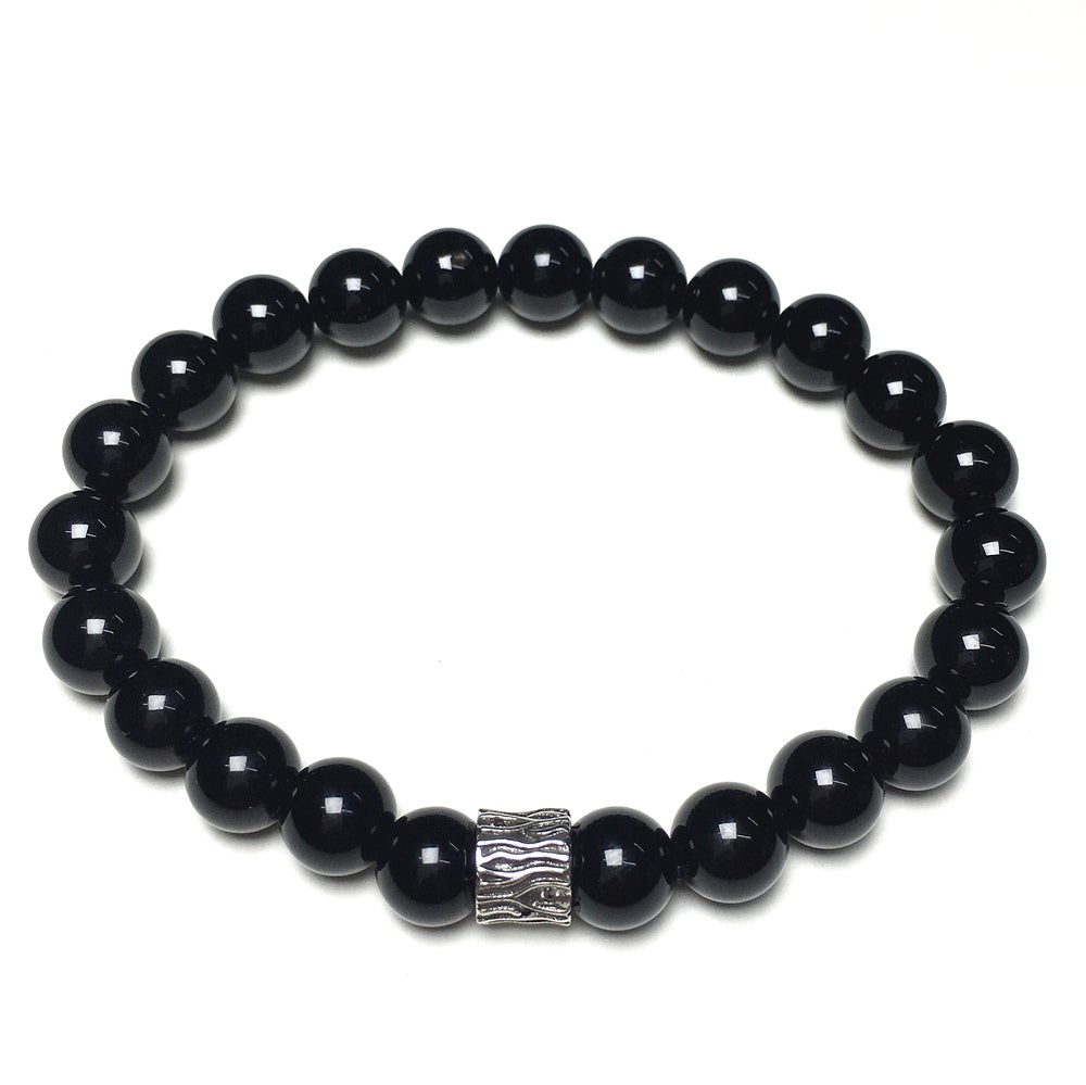 Black Onyx Gemstone Beaded Adjustable Handmade Bracelet