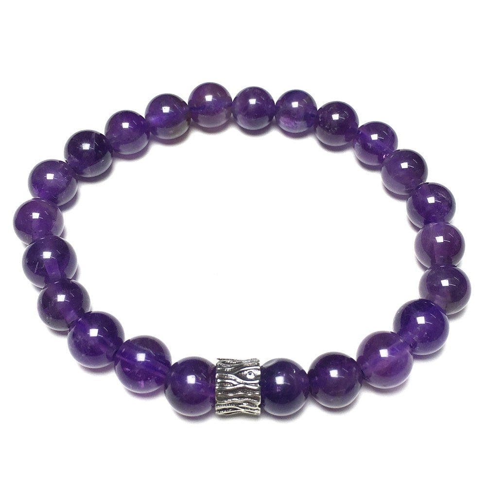 Amethyst Gemstone Beaded Adjustable Handmade Bracelet