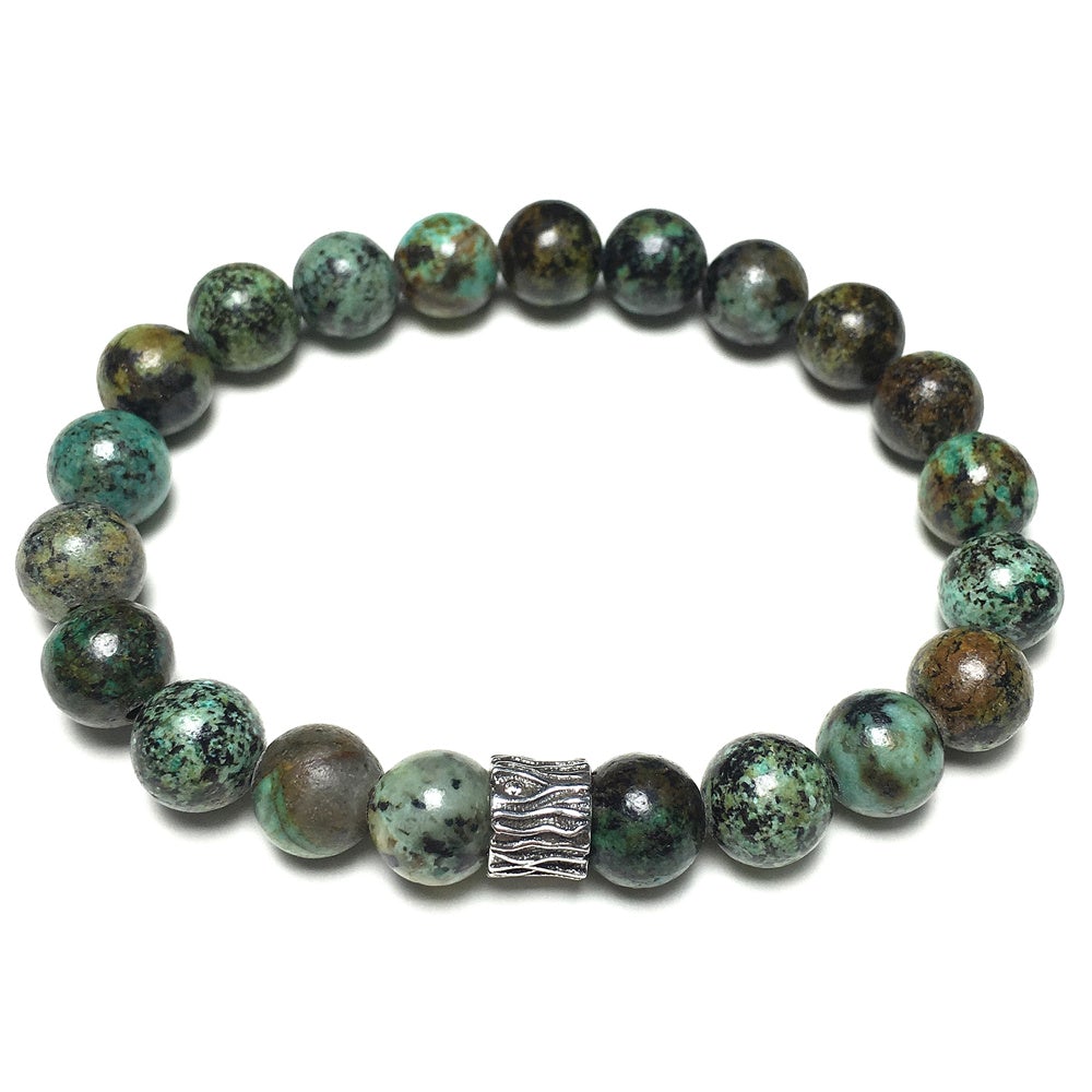 African Turqoiuse Gemstone Beaded Adjustable Handmade Bracelet