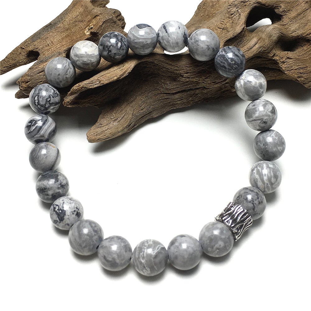 Map Stone Beaded Adjustable Handmade Gemstone Bracelet