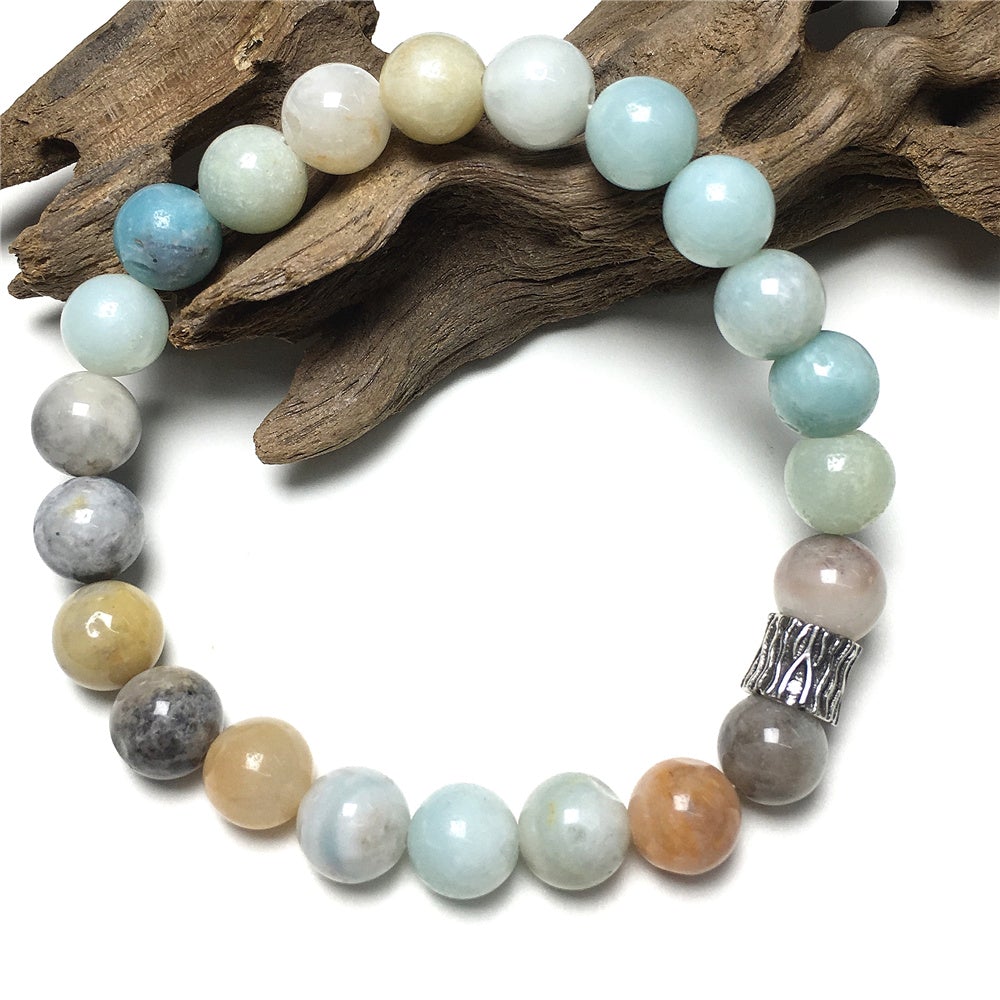 Amazonite Gemstone Beaded Adjustable Handmade Bracelet