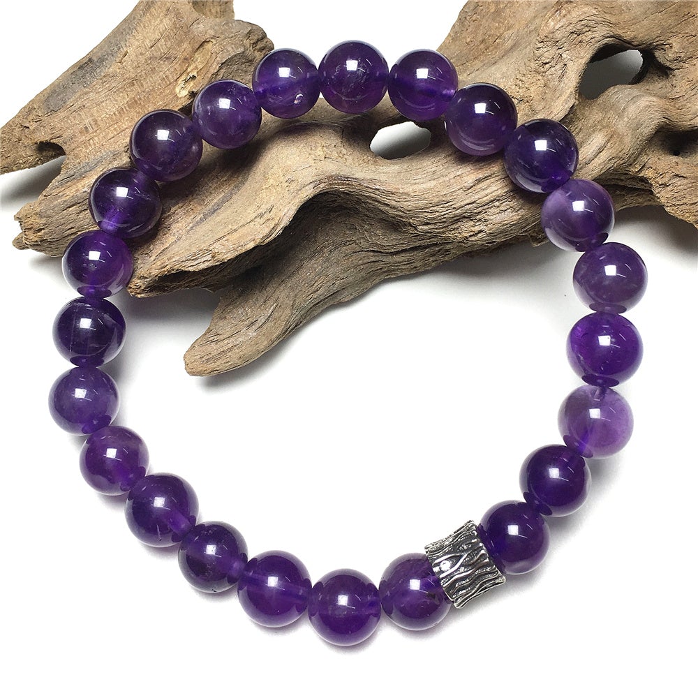 Amethyst Gemstone Beaded Adjustable Handmade Bracelet