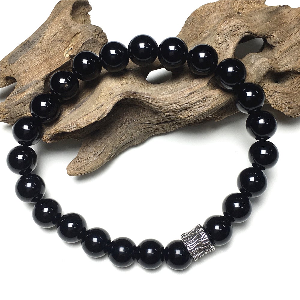 Black Onyx Gemstone Beaded Adjustable Handmade Bracelet