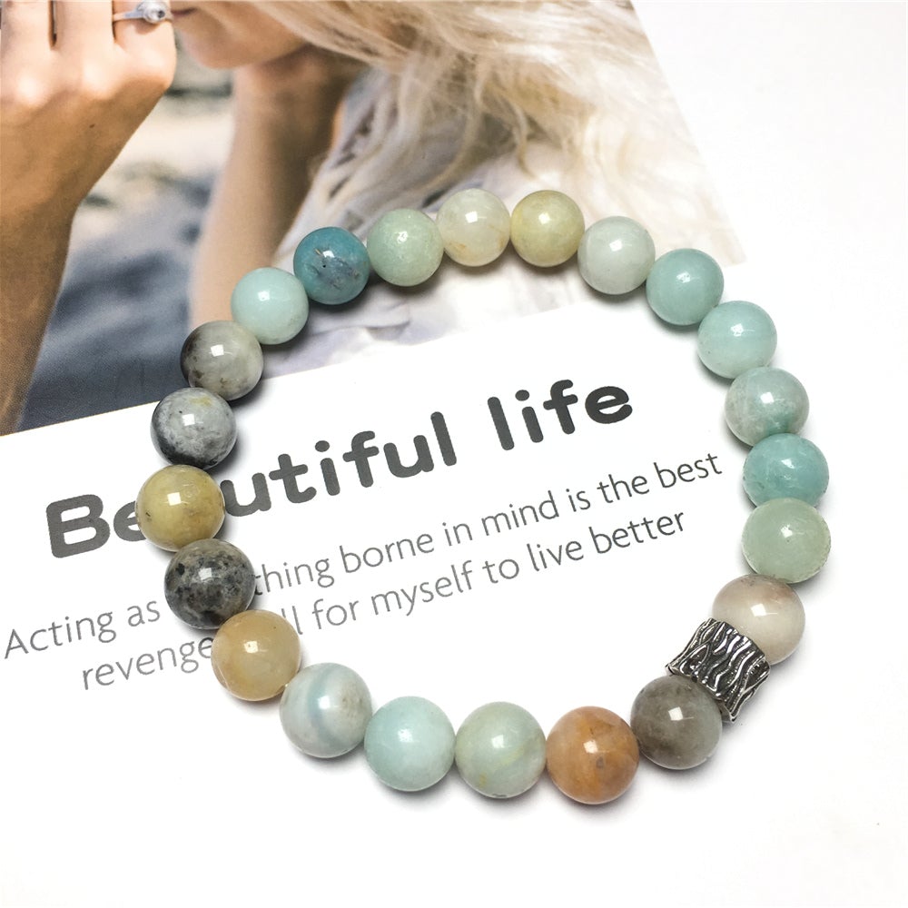 Amazonite Gemstone Beaded Adjustable Handmade Bracelet
