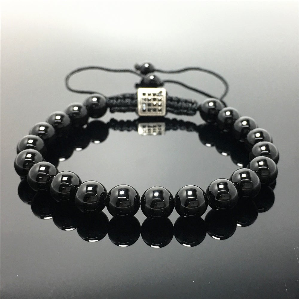 Natural Gemstone Adjustable Braid Rope Bangles Healing stone Beads Bracelets