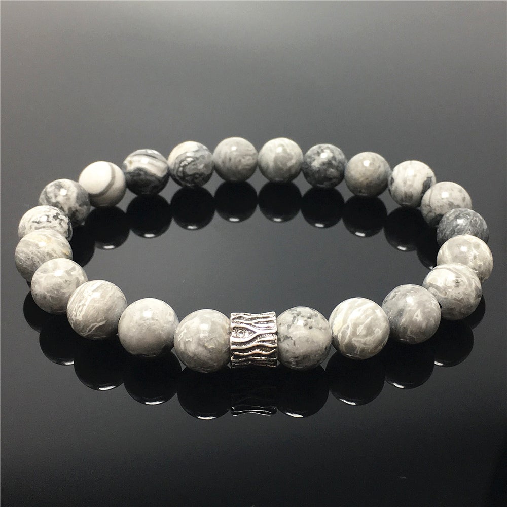 Map Stone Beaded Adjustable Handmade Gemstone Bracelet