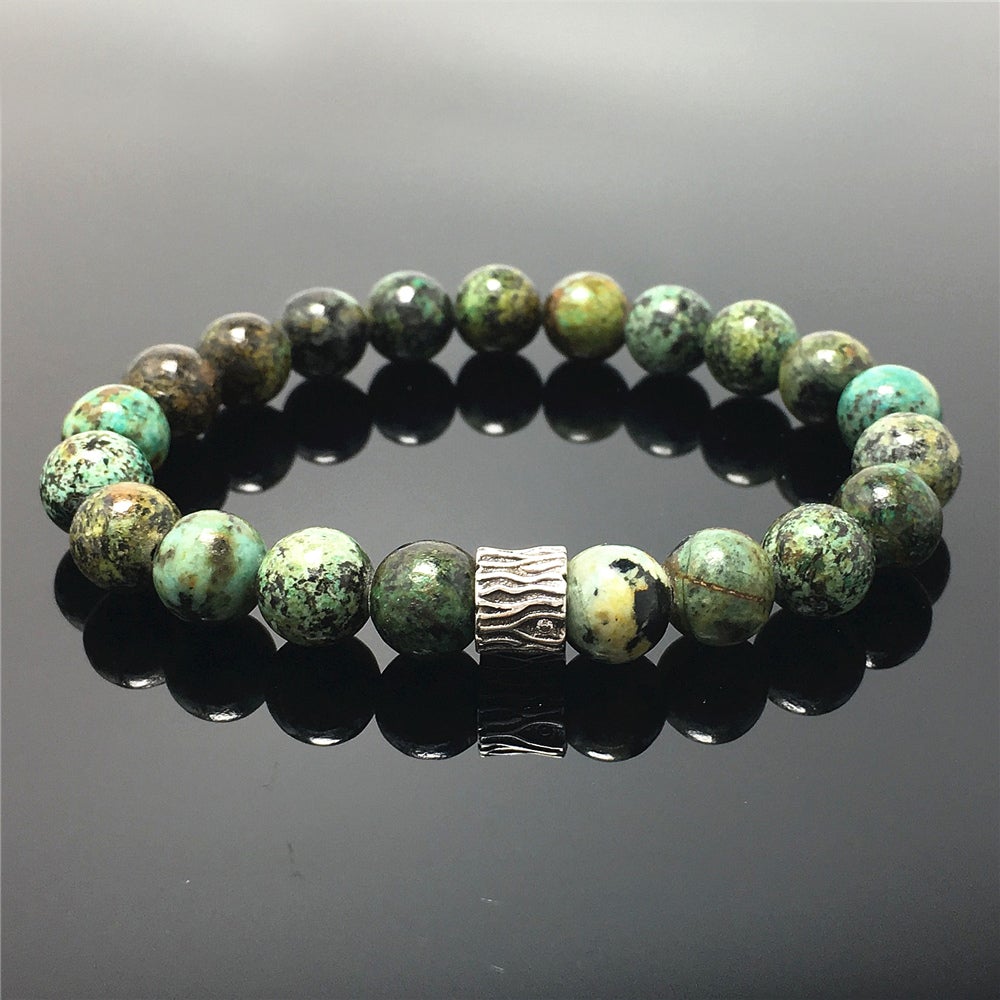 African Turqoiuse Gemstone Beaded Adjustable Handmade Bracelet