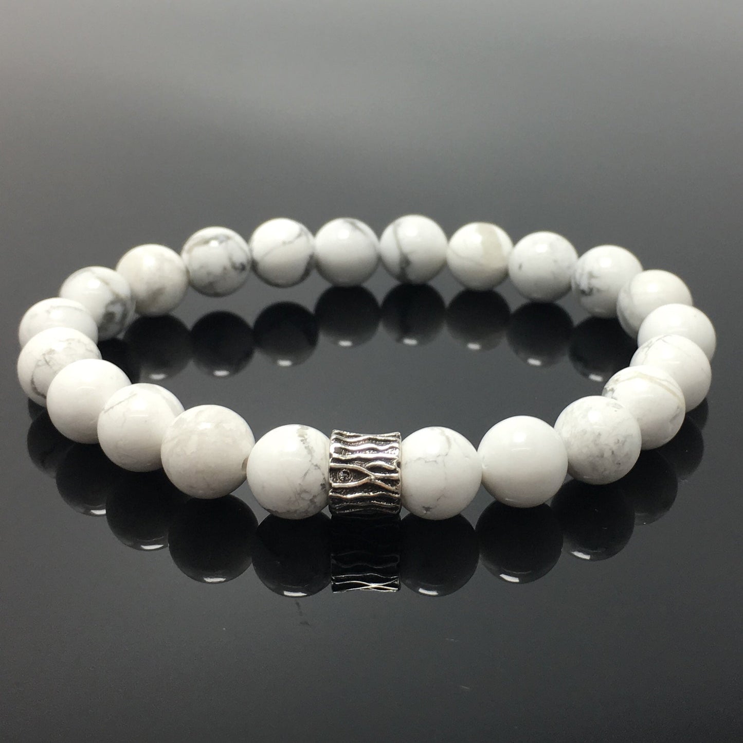 Howlite Gemstone Beaded Adjustable Handmade Bracelet