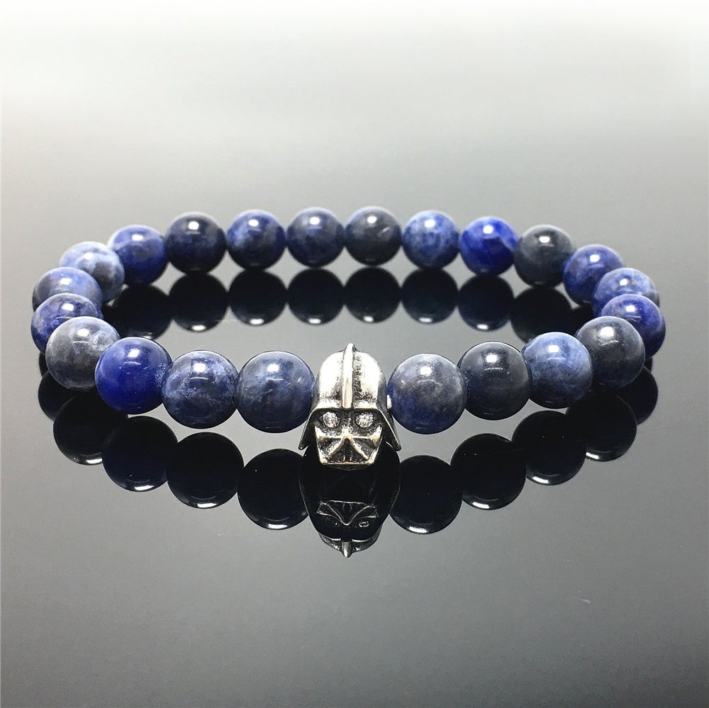 Imperial Darth Vader Charms Sodalite Beads Stone Jewellery Elastic Bracelets