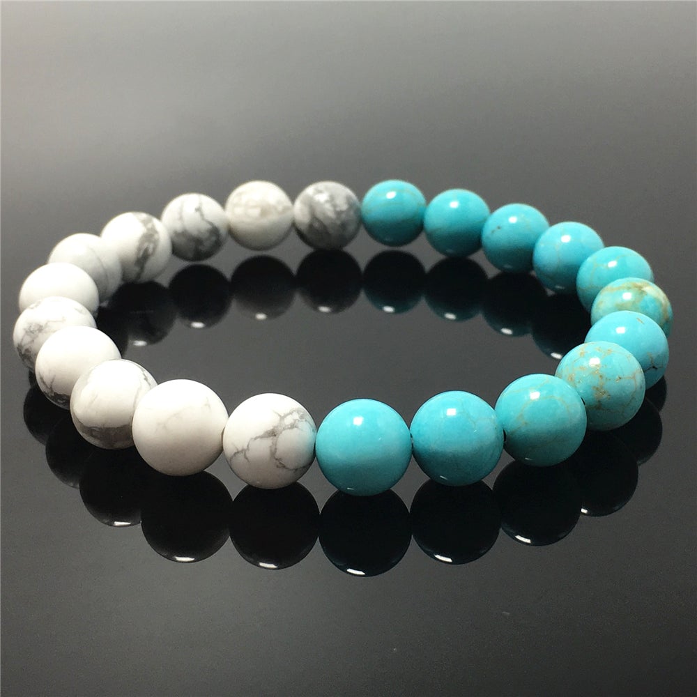 Turquoise Howlite Stretch Beaded Handmade Precious Bracelets Jewelry