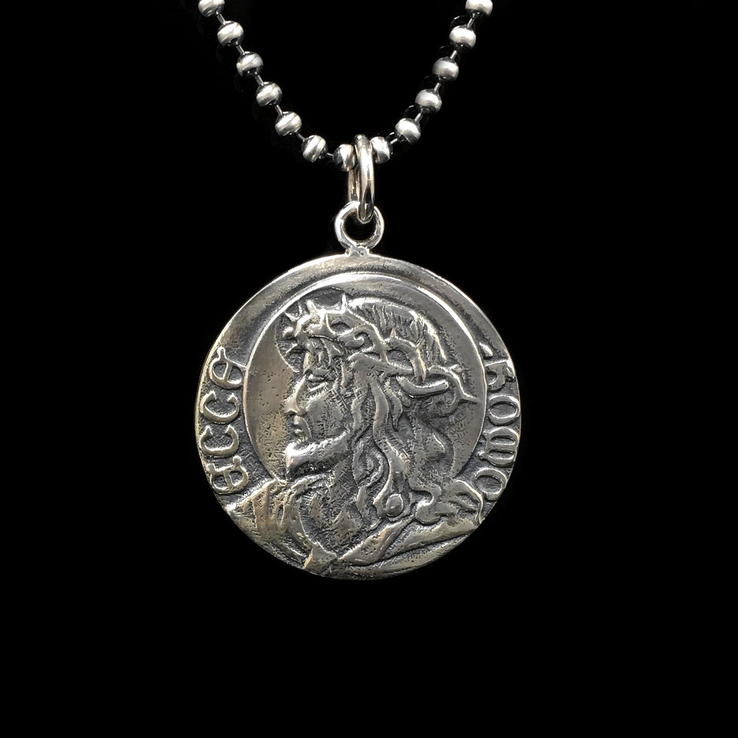Retro 925 Sterling Silver Christian Jesus Pendant