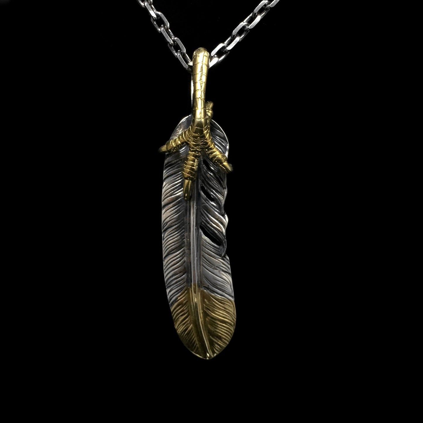 Left Eagle Claw Feather Retro 925 Silver Pendant Japan Takahashi Goro