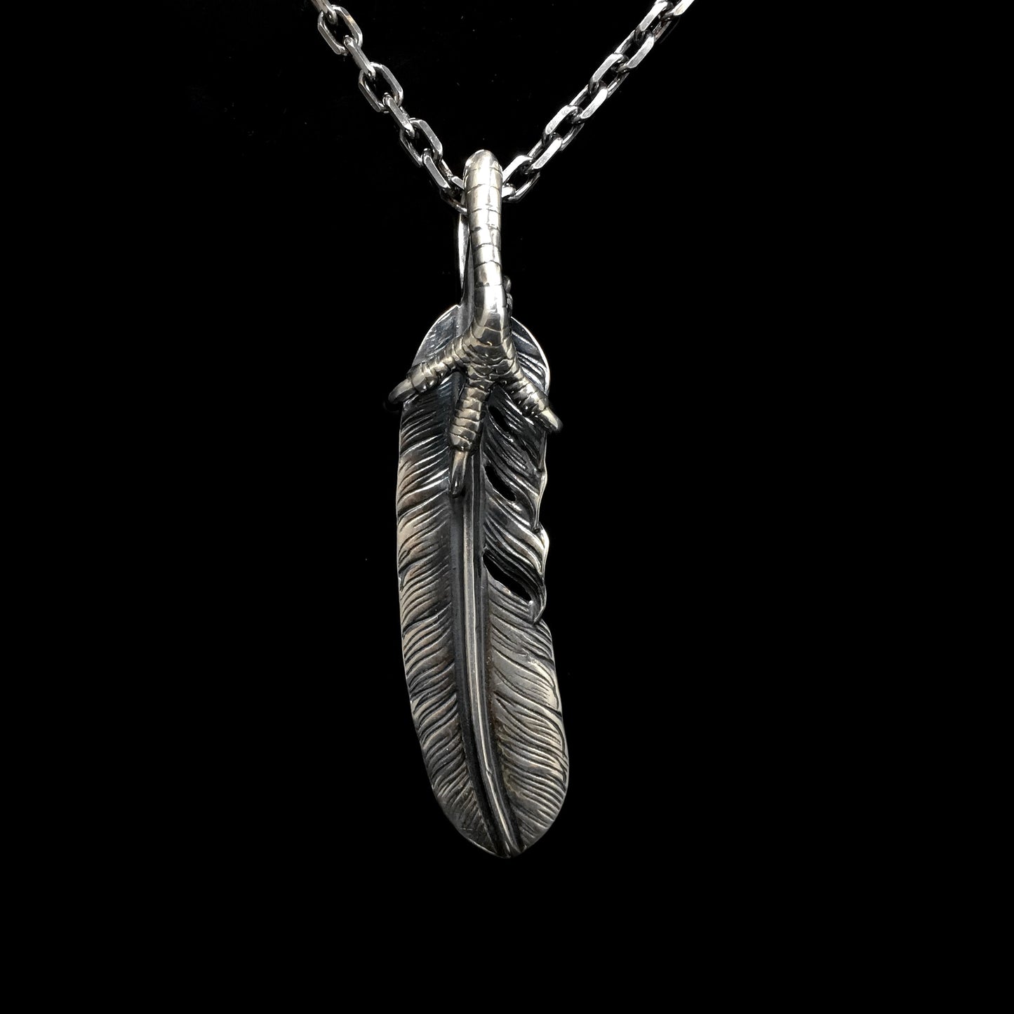 Left Eagle Claw Feather Retro 925 Silver Pendant Japan Takahashi Goro