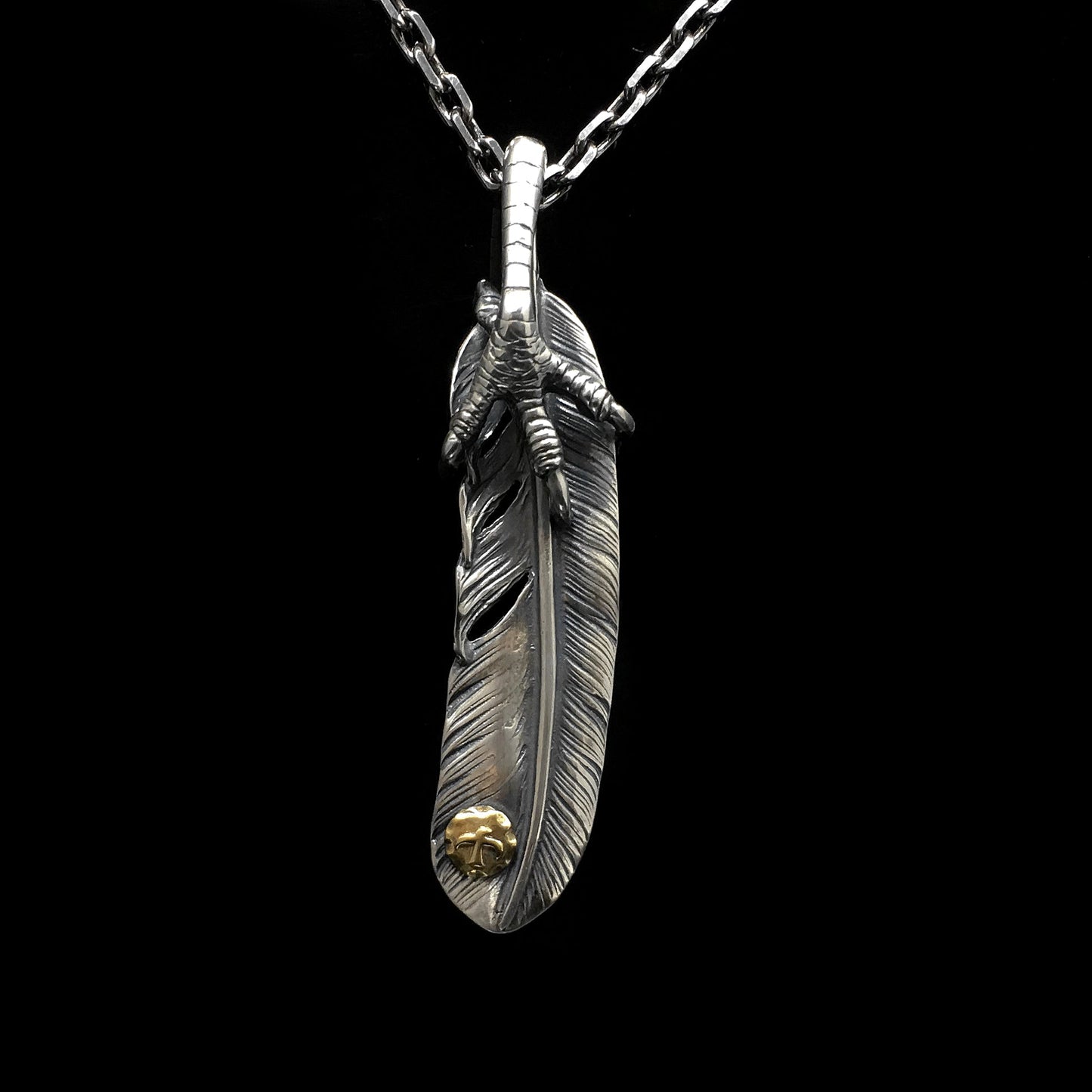 Right Eagle Claw Feather Retro 925 Silver Pendant Japan Takahashi Goro